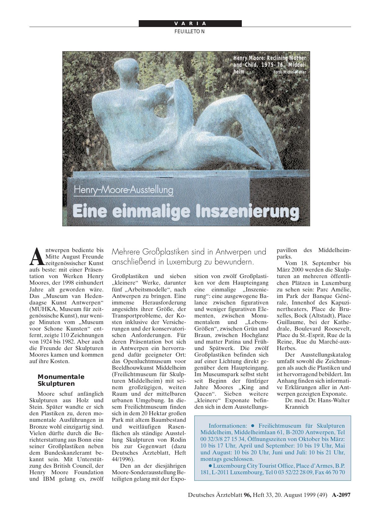 Vorschauseite 1: Freilichtmuseum für Skulpturen Middelheim