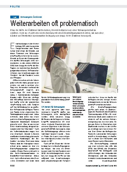 Vorschauseite 1: Schwangere Ärztinnen: Weiterarbeiten oft problematisch