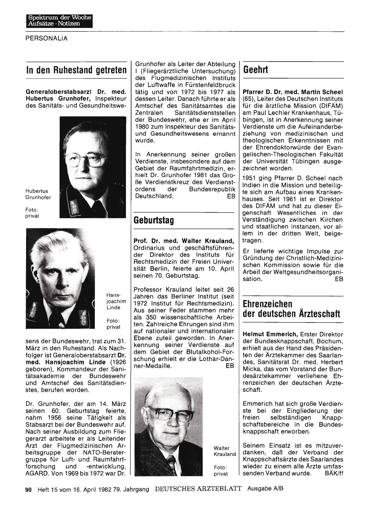 Vorschauseite 1: Ehrenzeichen der deutschen Ärzteschaft