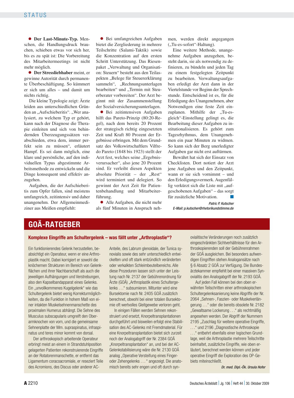 Vorschauseite 1: Komplexe Eingriffe am Schultergelenk – was fällt unter „Arthroplastie“?