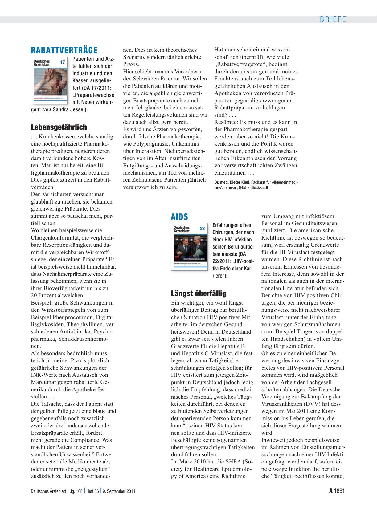 Vorschauseite 1: AIDS: Längst überfällig