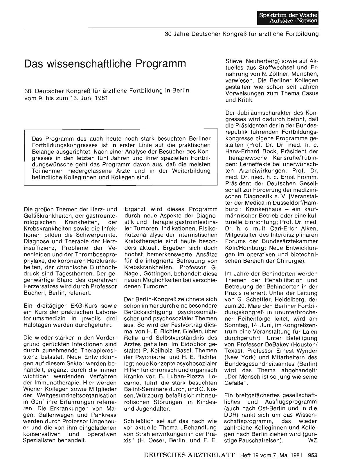 Vorschauseite 1: Das wissenschaftliche Programm
