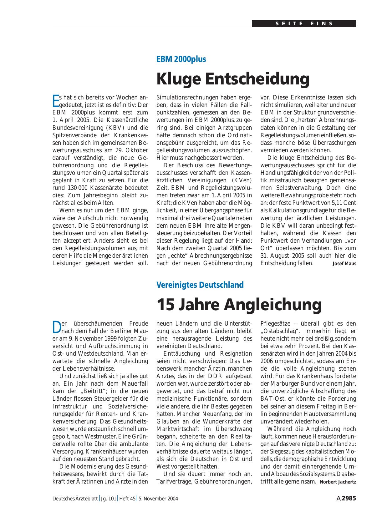 Vorschauseite 1: EBM 2000plus: Kluge Entscheidung