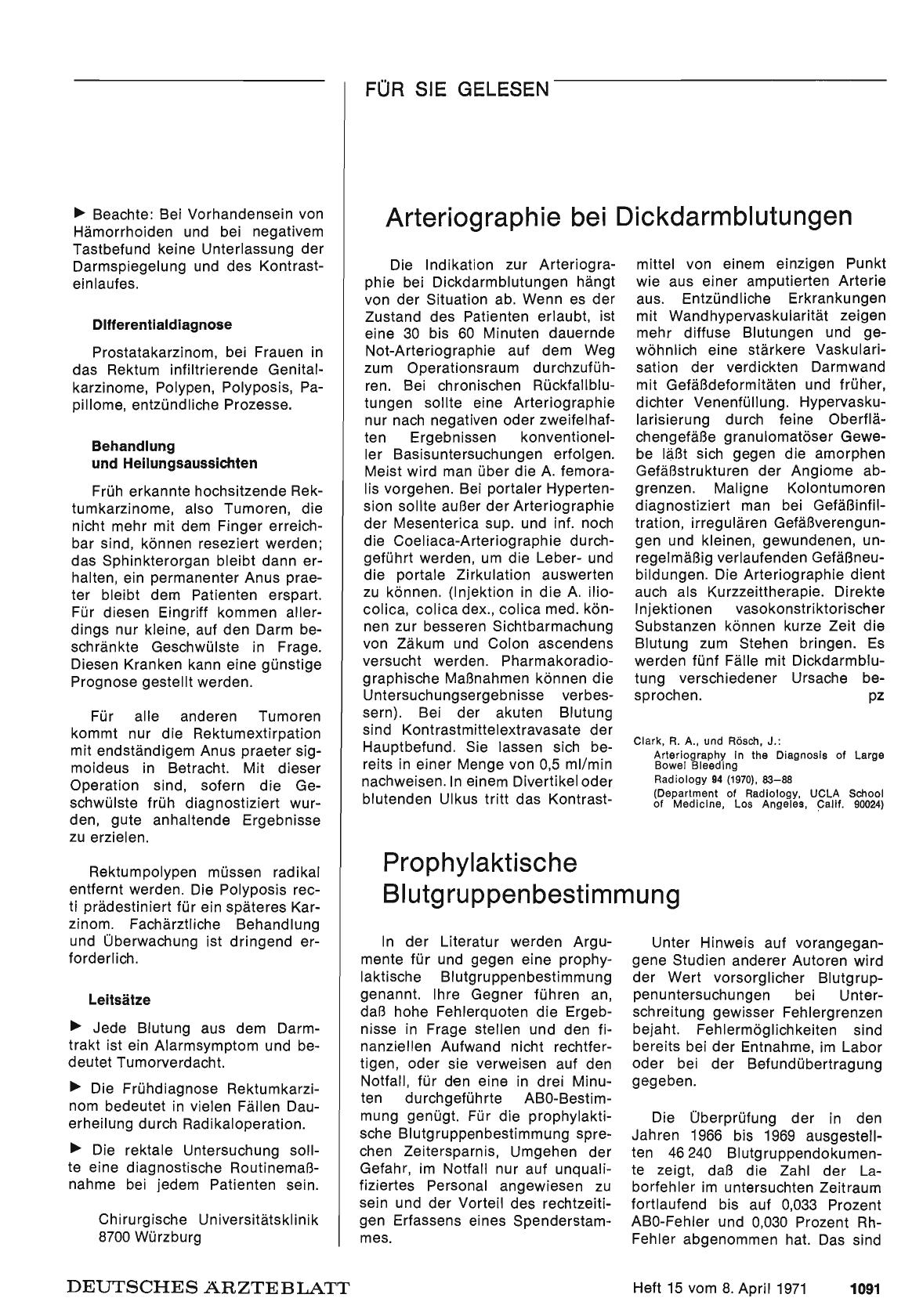 Vorschauseite 1: Arteriographie bei Dickdarmblutungen