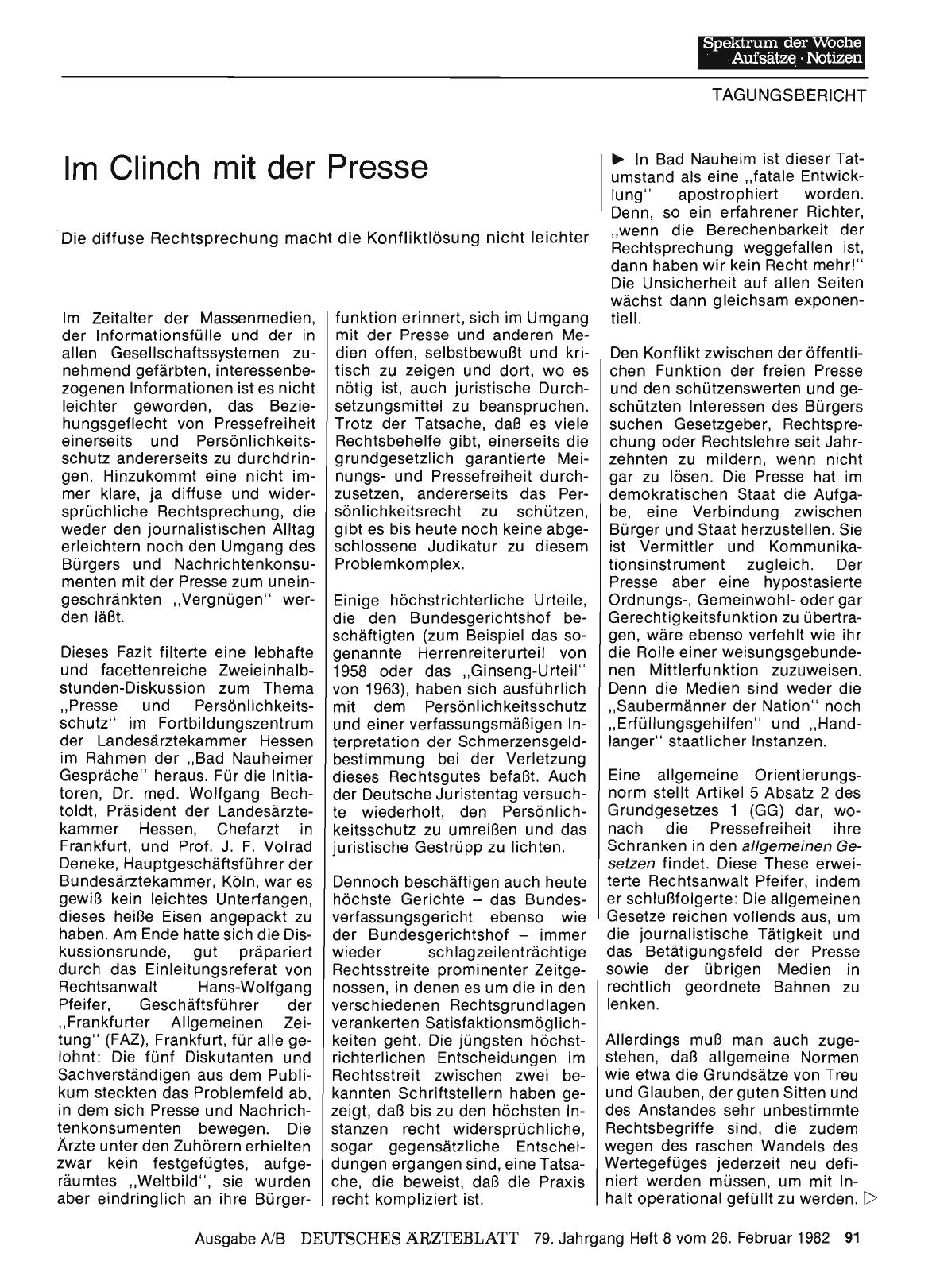 Vorschauseite 1: Im Clinch mit der Presse