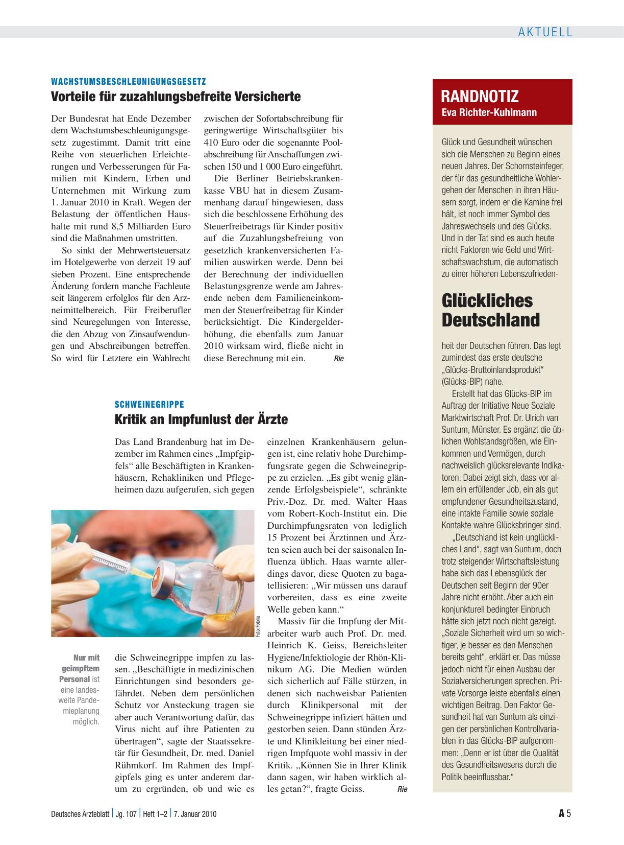 Vorschauseite 1: Schweinegrippe: Kritik an Impfunlust der Ärzte