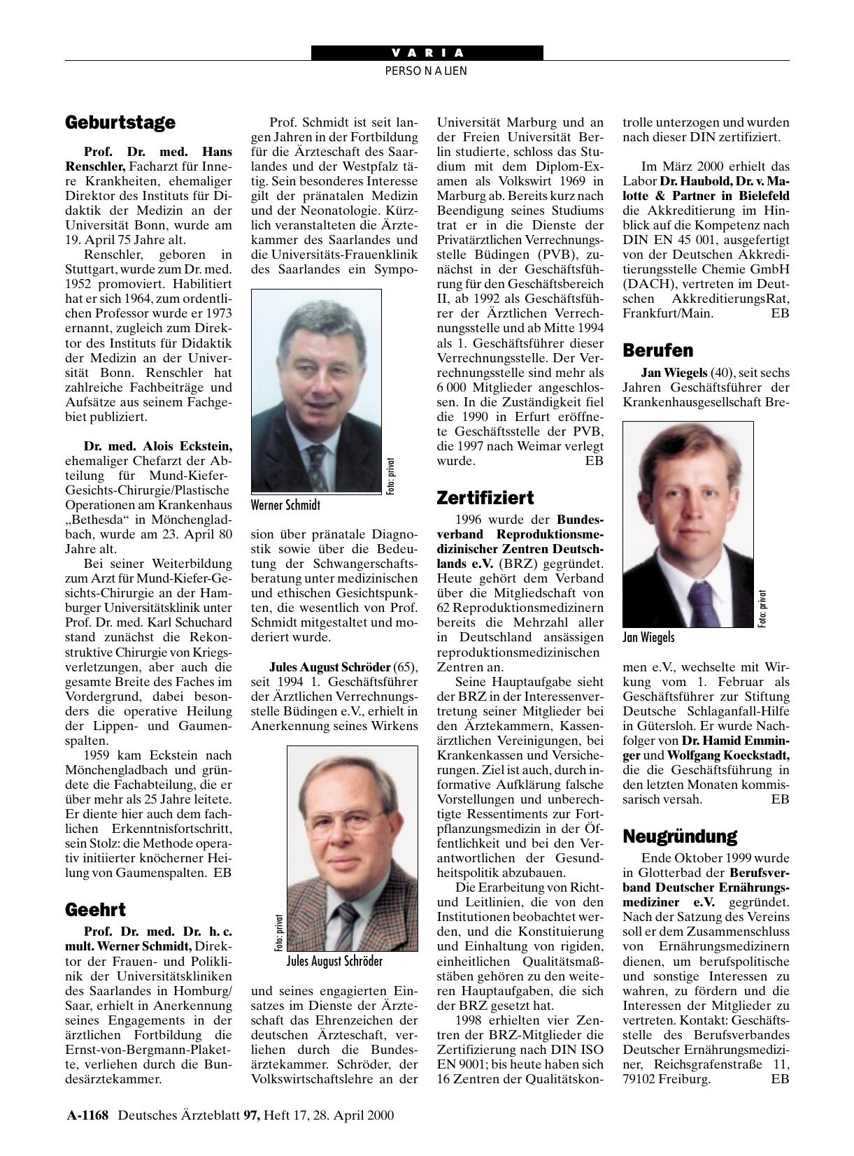 Vorschauseite 1: Geburtstage