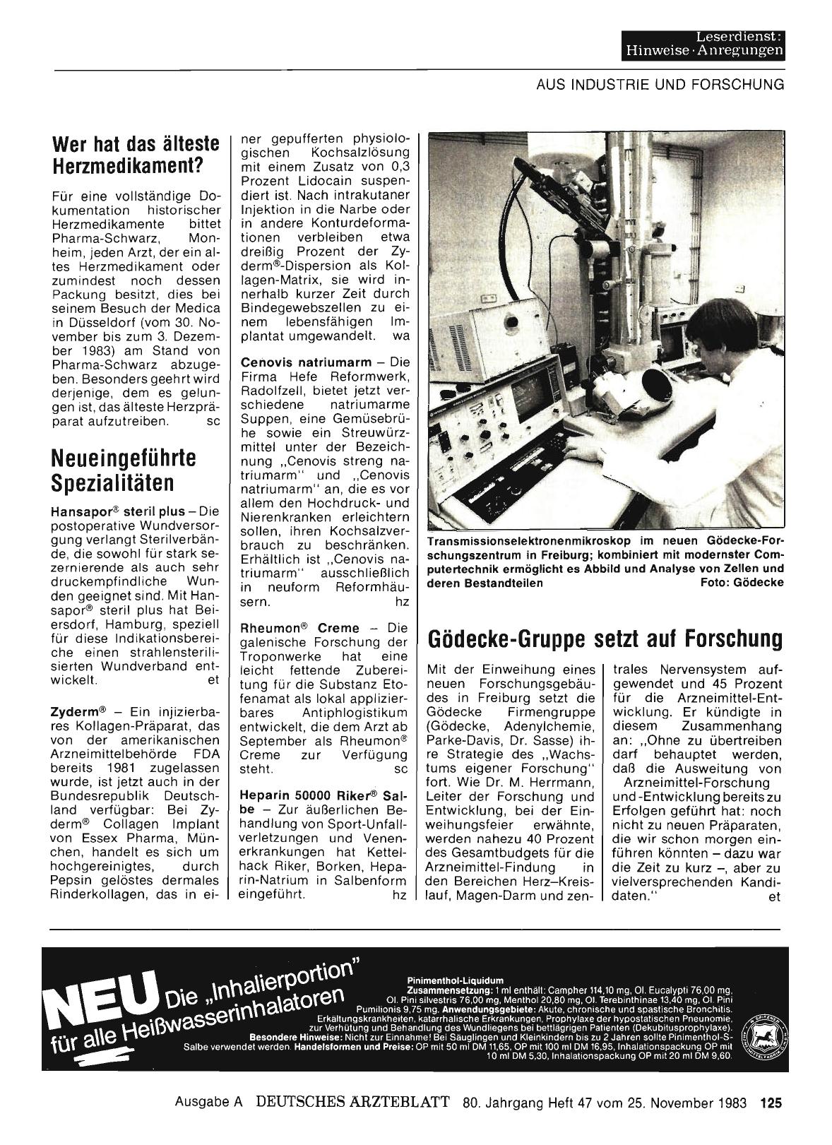 Vorschauseite 1: Gödecke-Gruppe setzt auf Forschung