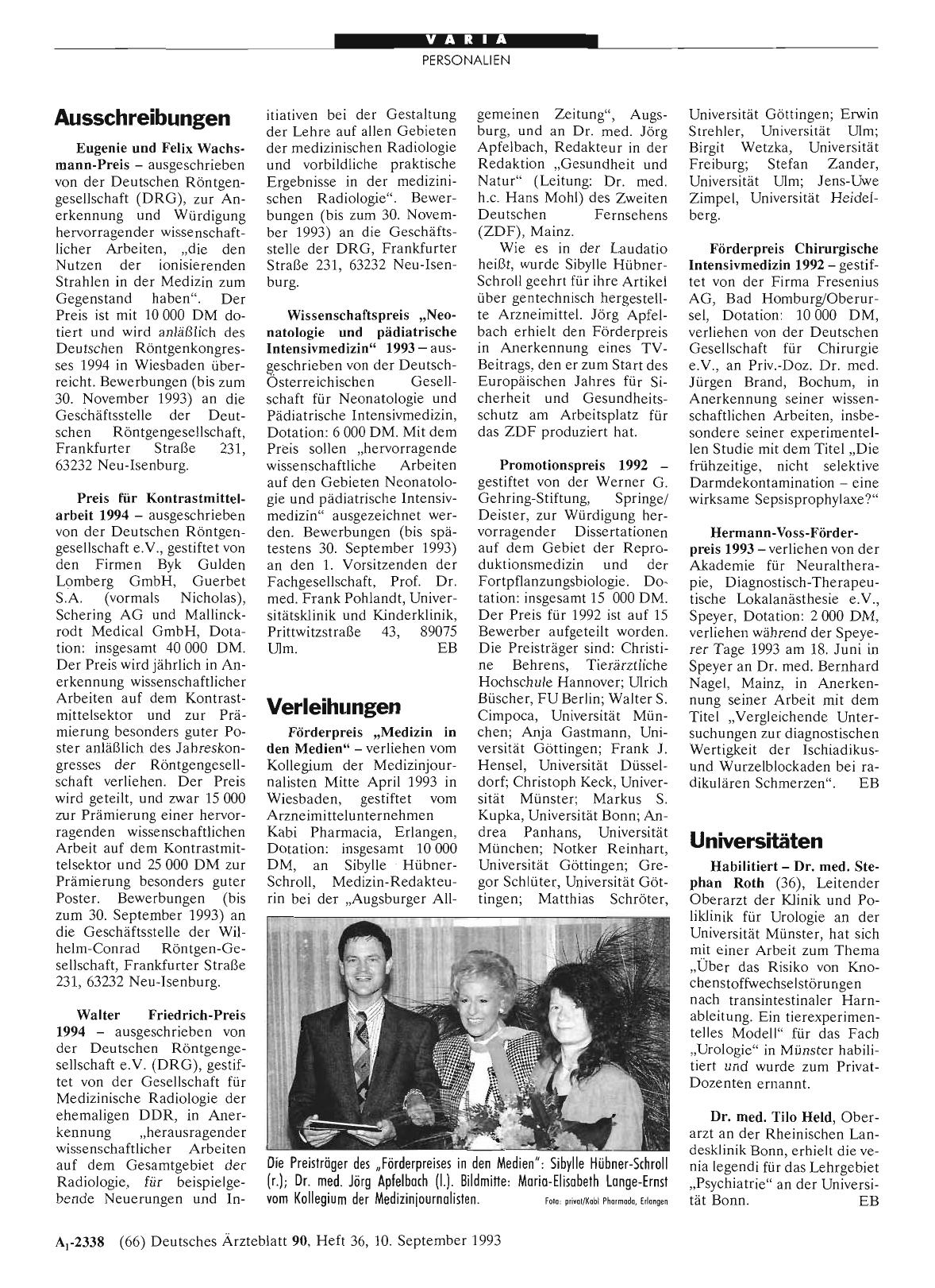 Vorschauseite 1: Ausschreibungen