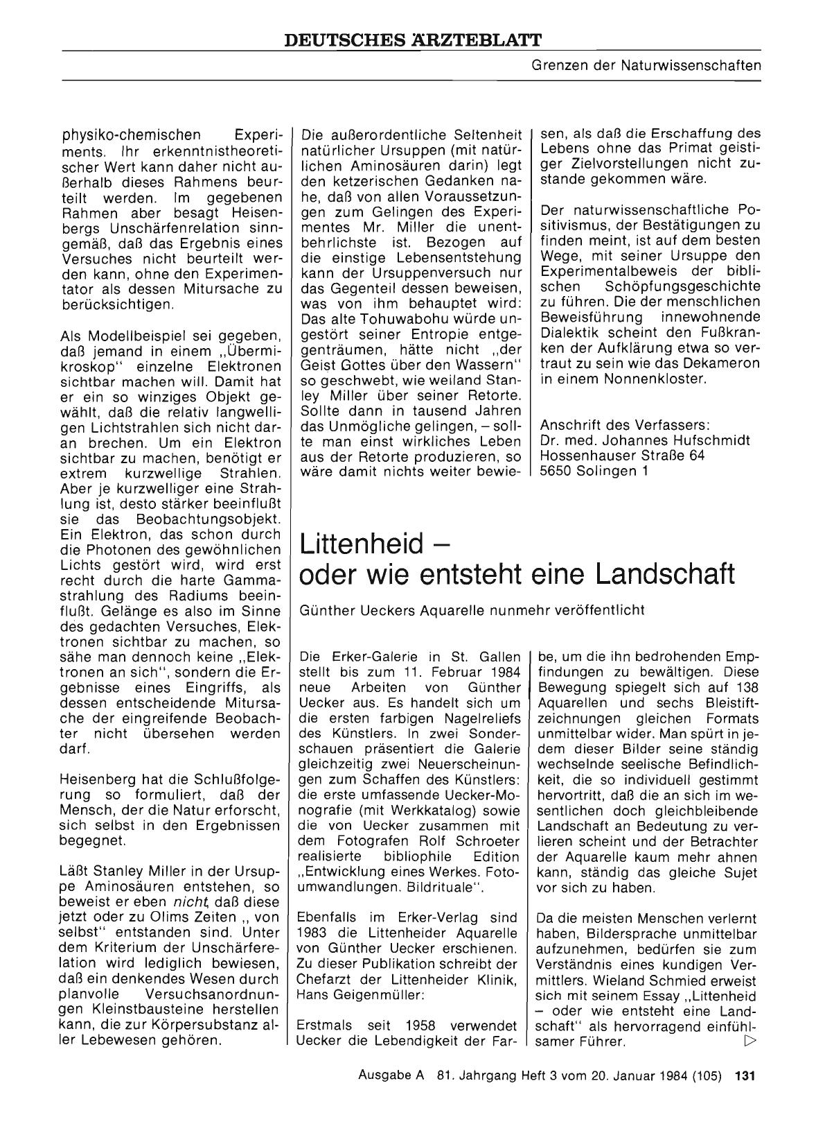Vorschauseite 1: Littenheid — oder wie entsteht eine Landschaft: Günther Ueckers Aquarelle nunmehr veröffentlicht