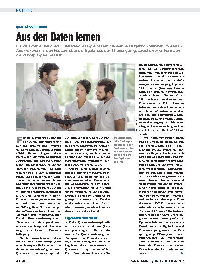 Vorschauseite 1: Qualitätssicherung: Aus den Daten lernen