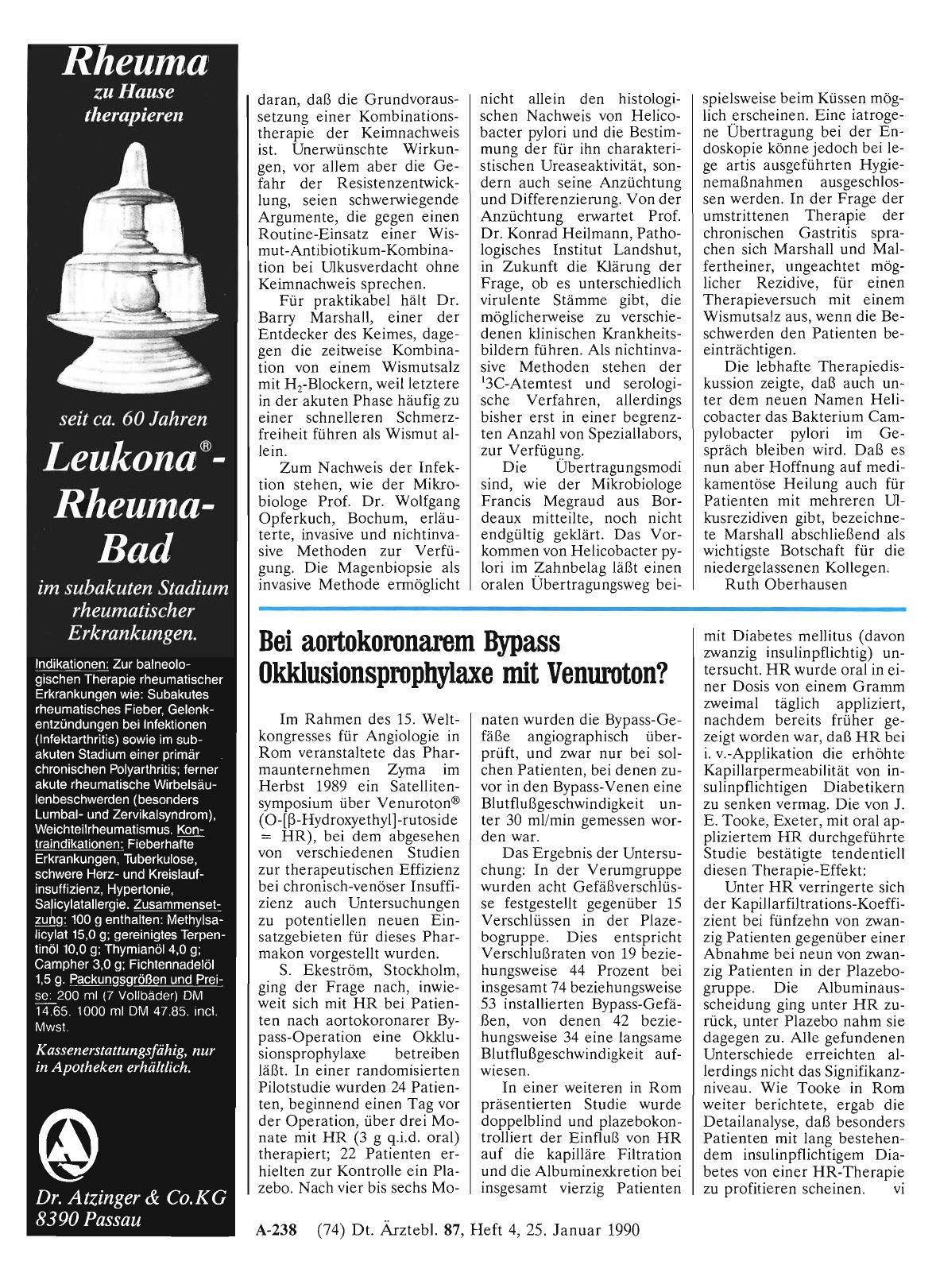 Vorschauseite 1: Bei aortokoronarem Bypass Okklusionsprophylaxe mit Venuroton?
