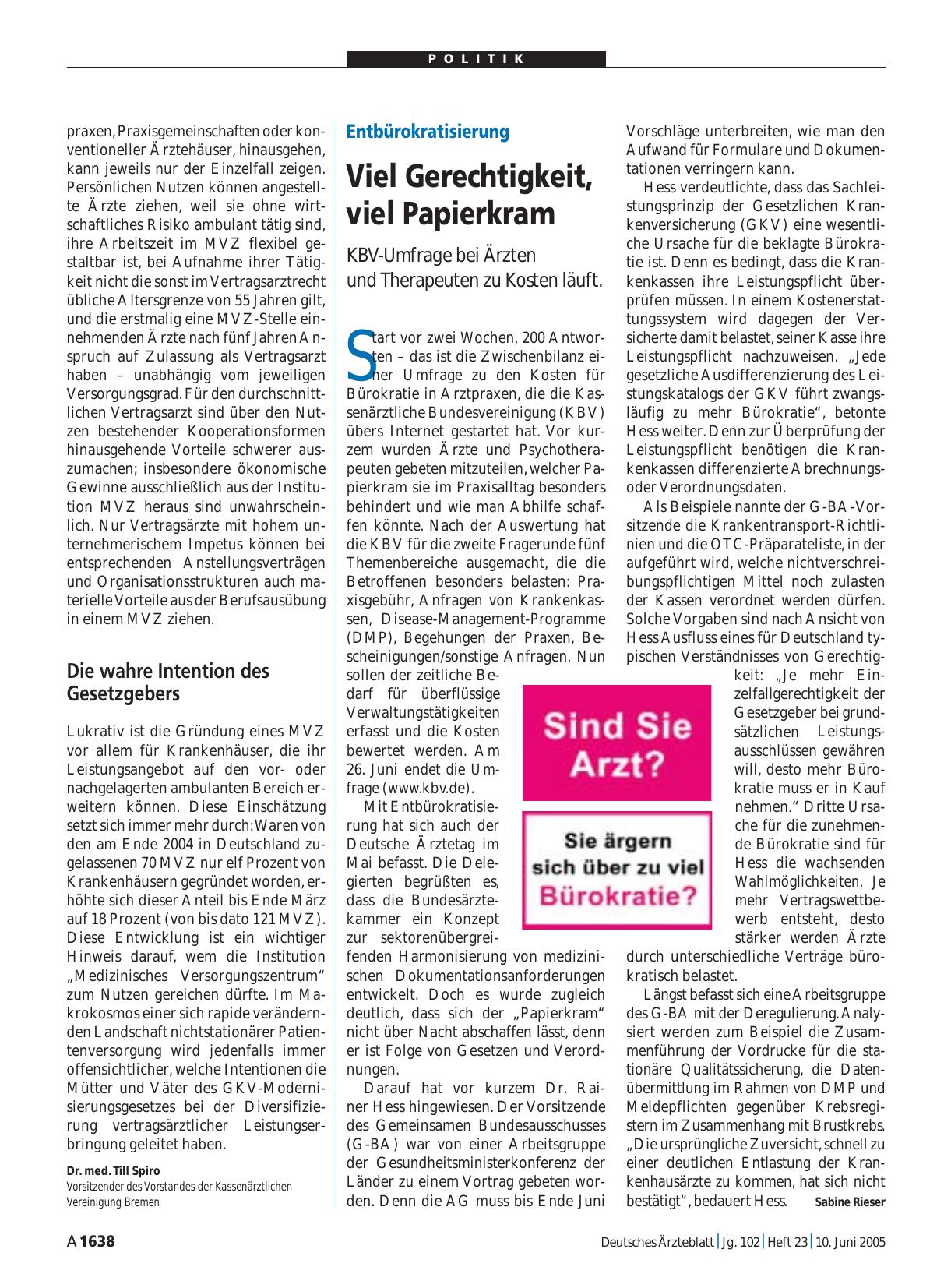 Vorschauseite 1: Entbürokratisierung: Viel Gerechtigkeit, viel Papierkram