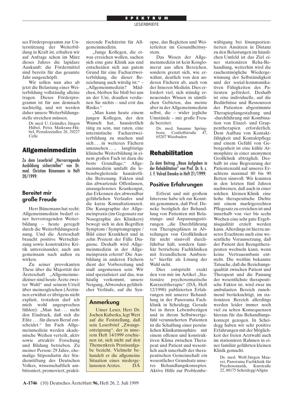 Vorschauseite 1: Rehabilitation: Positive Erfahrungen