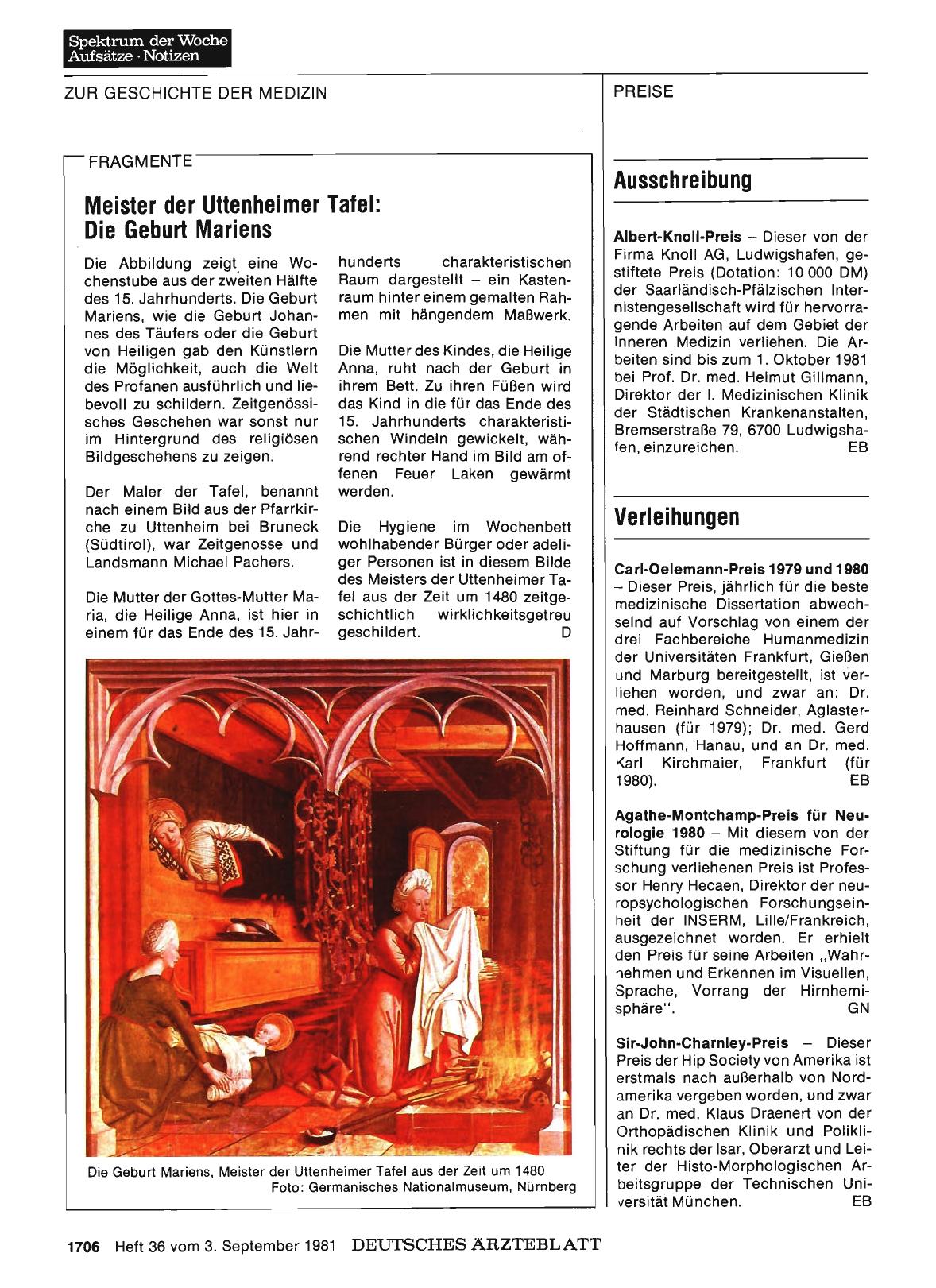 Vorschauseite 1: Fragmente: Meister der Uttenheimer Tafel: Die Geburt Mariens