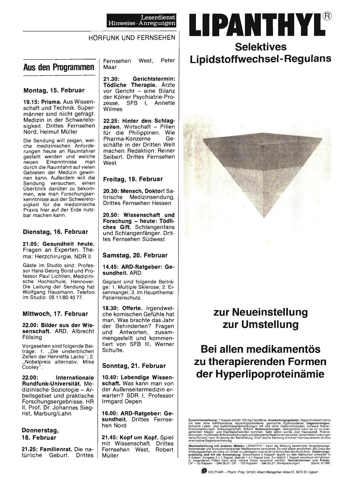 Vorschauseite 1: Aus den Programmen