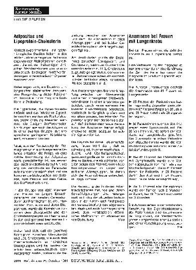 Vorschauseite 1: Adipositas und Lipoprotein-Cholesterin