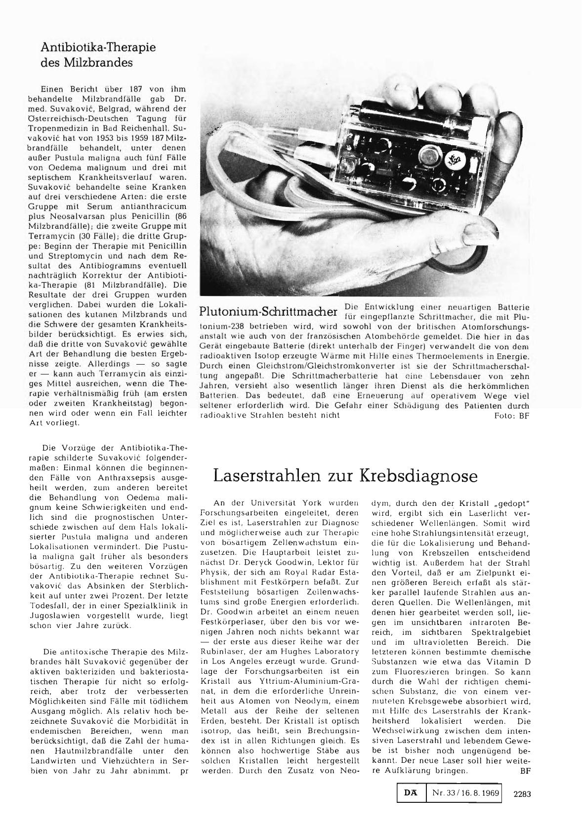 Vorschauseite 1: Antibiotika-Therapie des Milzbrandes