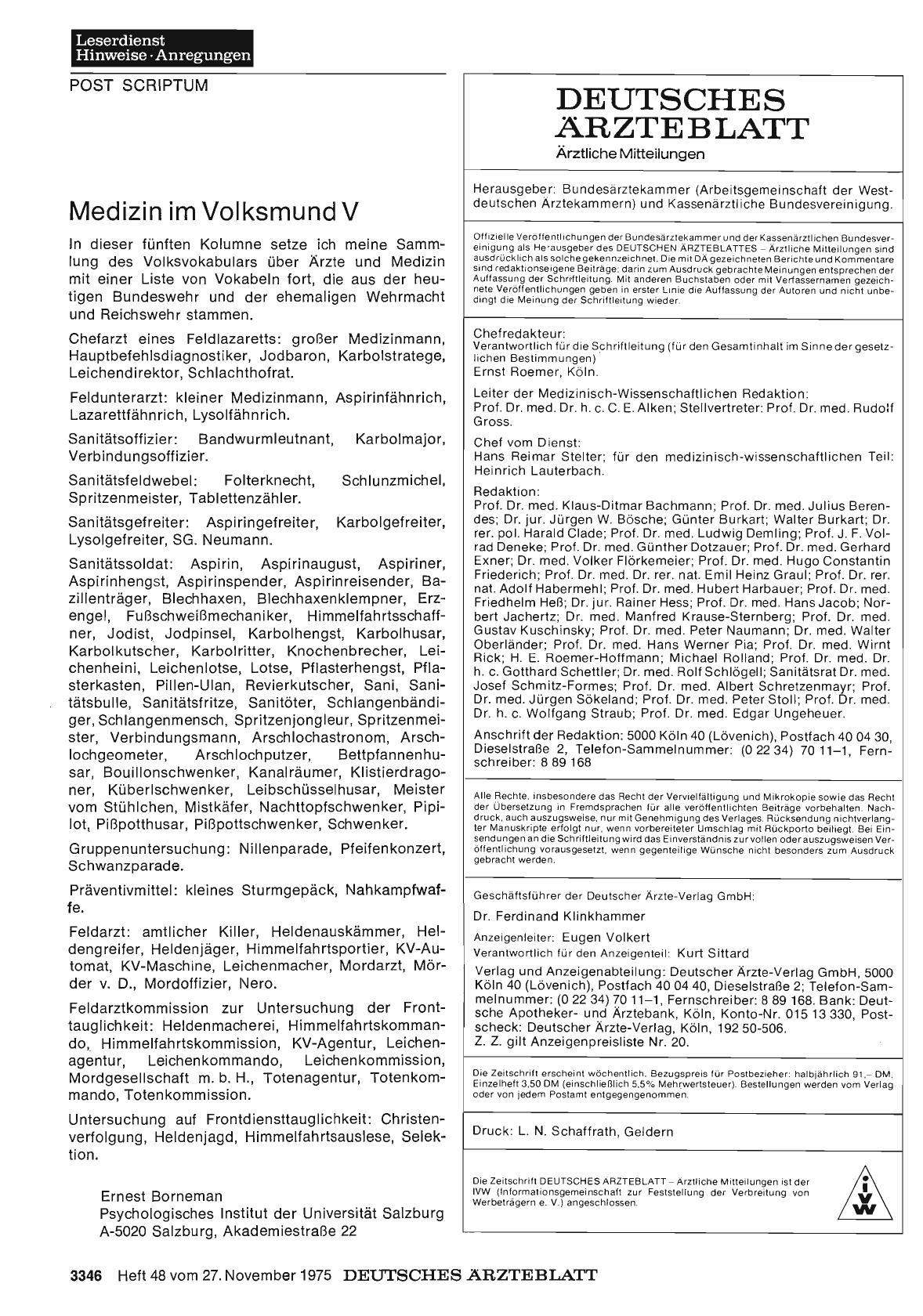 Vorschauseite 1: Medizin im Volksmund V