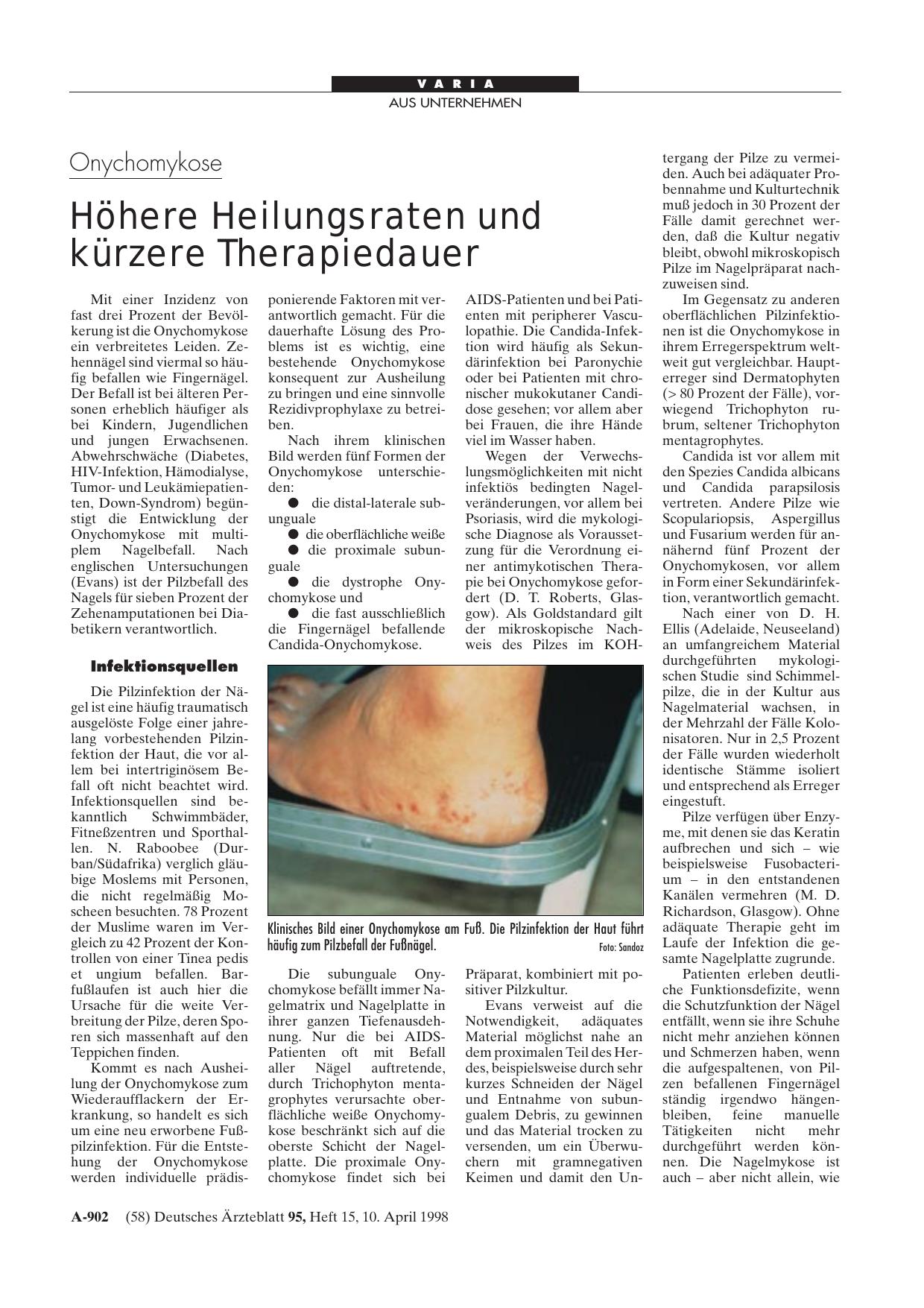 Vorschauseite 1: Onychomykose: Höhere Heilungsraten und kürzere Therapiedauer