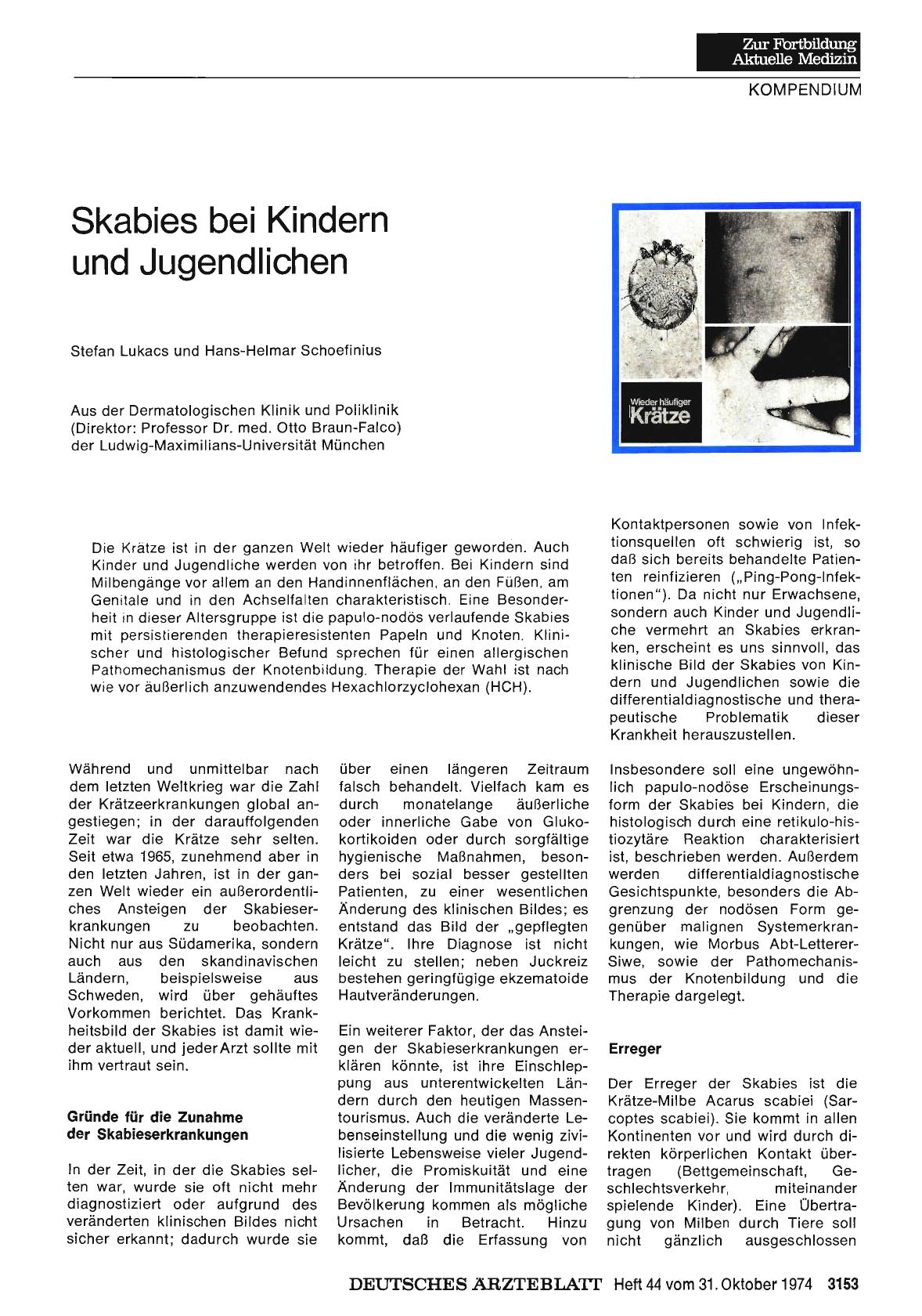 Vorschauseite 1: Skabies bei Kindern und Jugendlichen