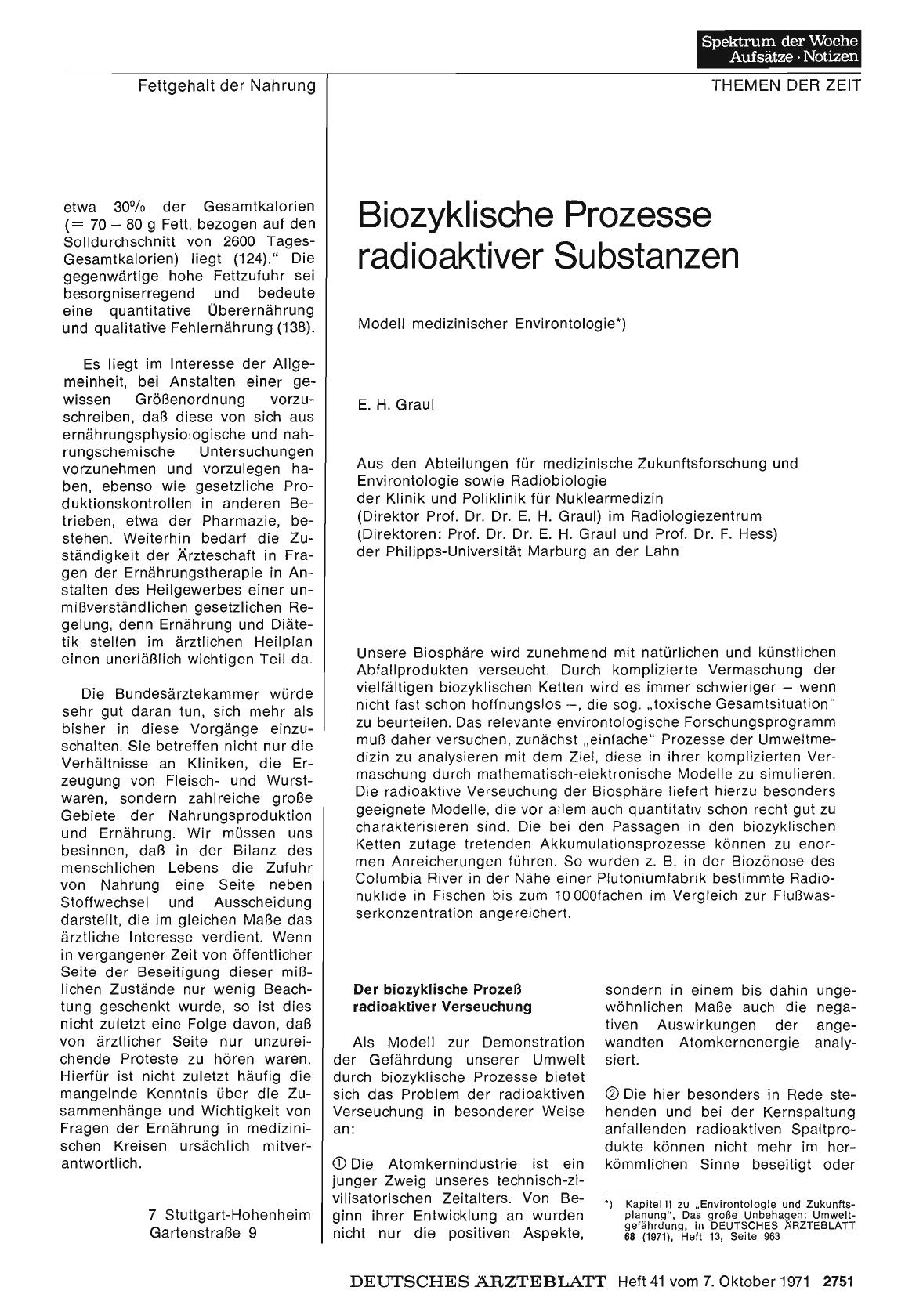 Vorschauseite 1: Biozyklische Prozesse radioaktiver Substanzen
