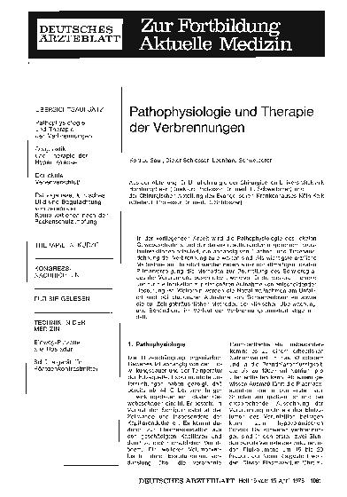 Vorschauseite 1: Pathophysiologie und Therapie der Verbrennungen