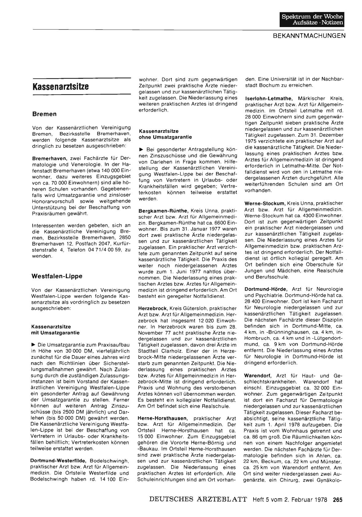 Vorschauseite 1: Kassenarztsitze