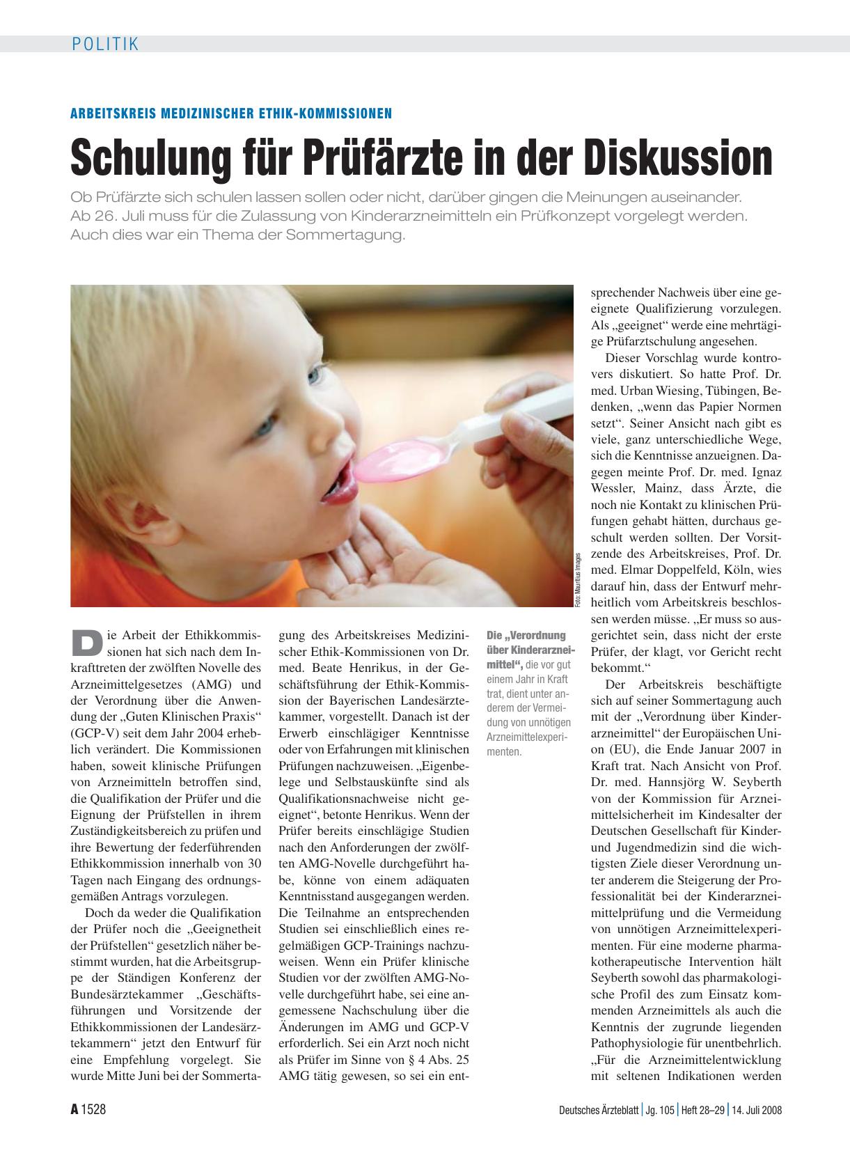 Vorschauseite 1: Arbeitskreis medizinischer Ethik-Kommissionen: Schulung für Prüfärzte in der Diskussion