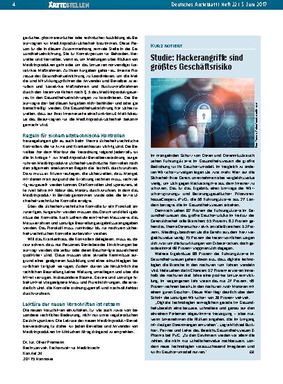Vorschauseite 1: Studie – Hackerangriffe sind größtes Geschäftsrisiko