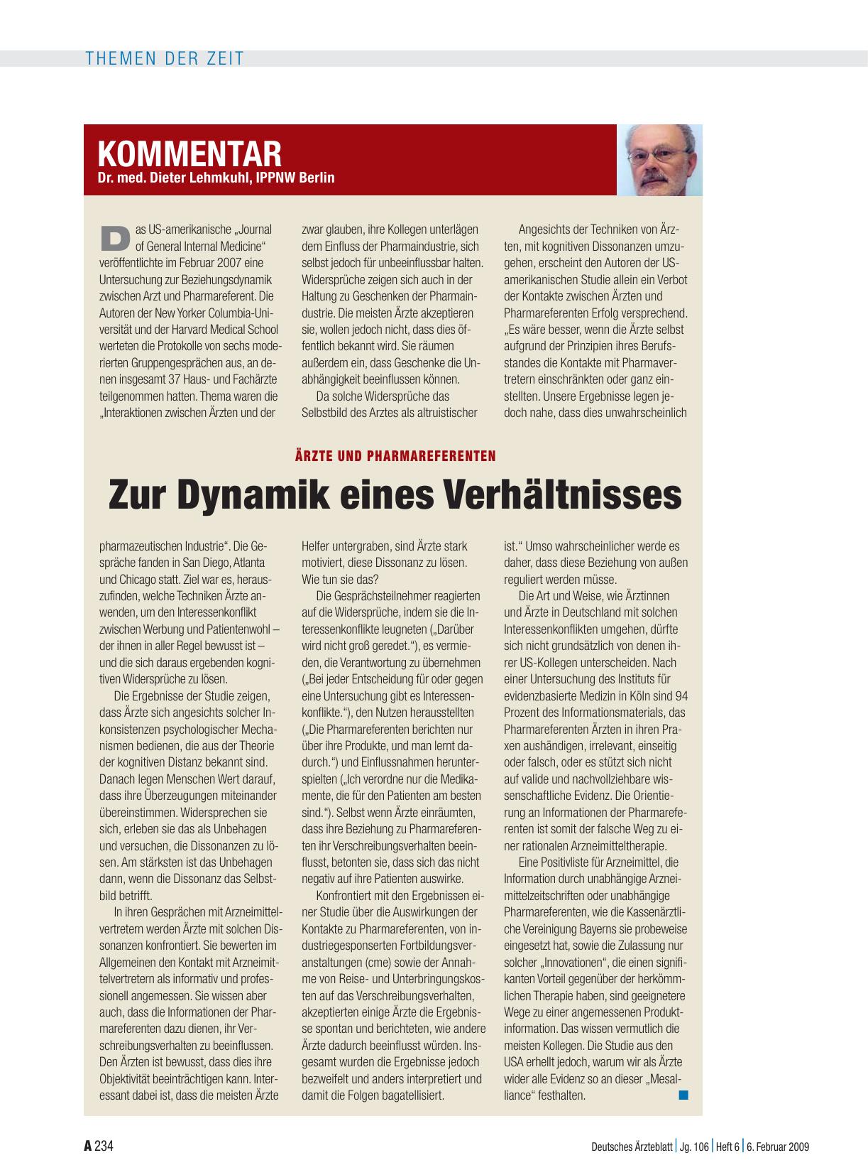 Vorschauseite 1: Ärzte und Pharmareferenten: Zur Dynamik eines Verhältnisses