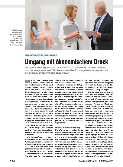 Vorschauseite 1: Führungskräfte im Krankenhaus: Umgang mit ökonomischem Druck