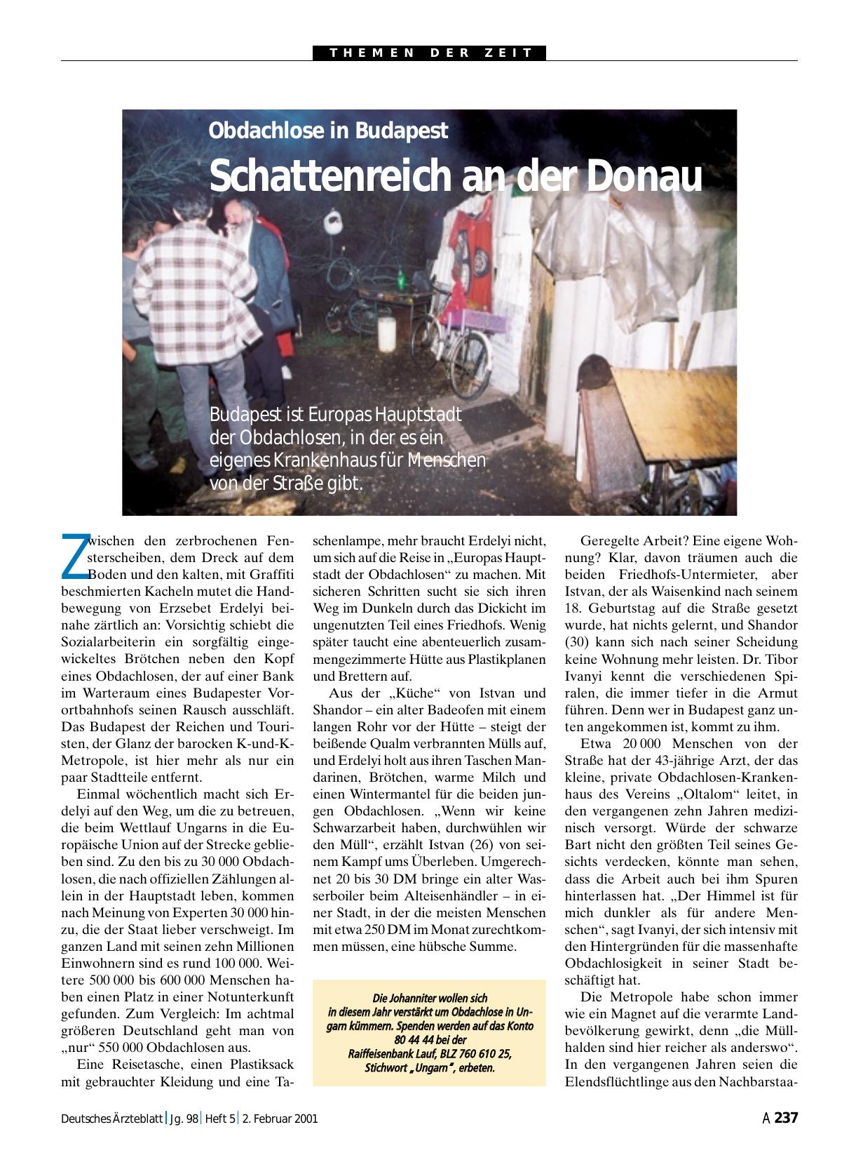 Vorschauseite 1: Obdachlose in Budapest: Schattenreich an der Donau