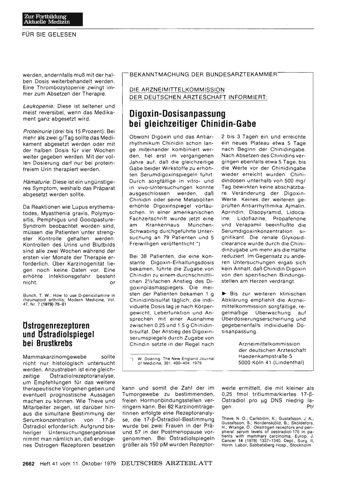 Vorschauseite 1: Ostrogenrezeptoren und Ostradialspiegel bei Brustkrebs