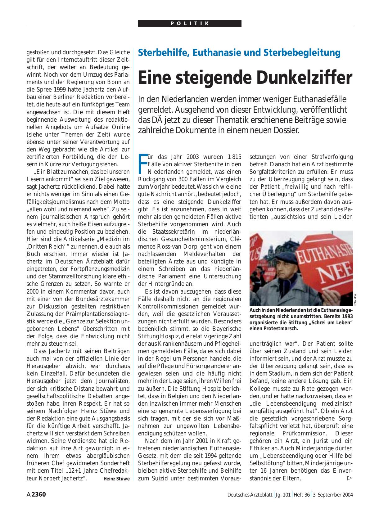 Vorschauseite 1: Sterbehilfe, Euthanasie und Sterbebegleitung: Eine steigende Dunkelziffer