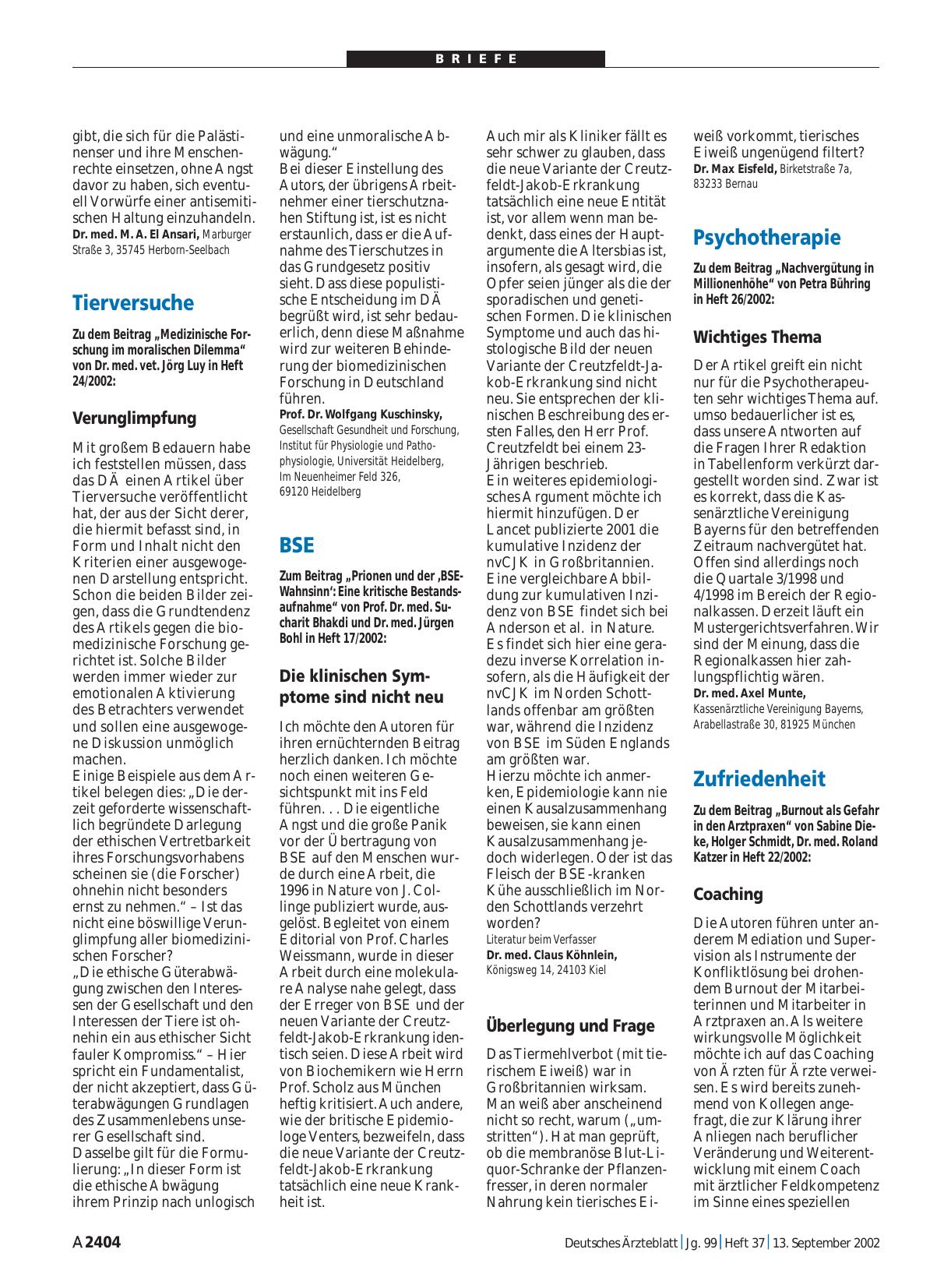 Vorschauseite 1: Tierversuche: Verunglimpfung