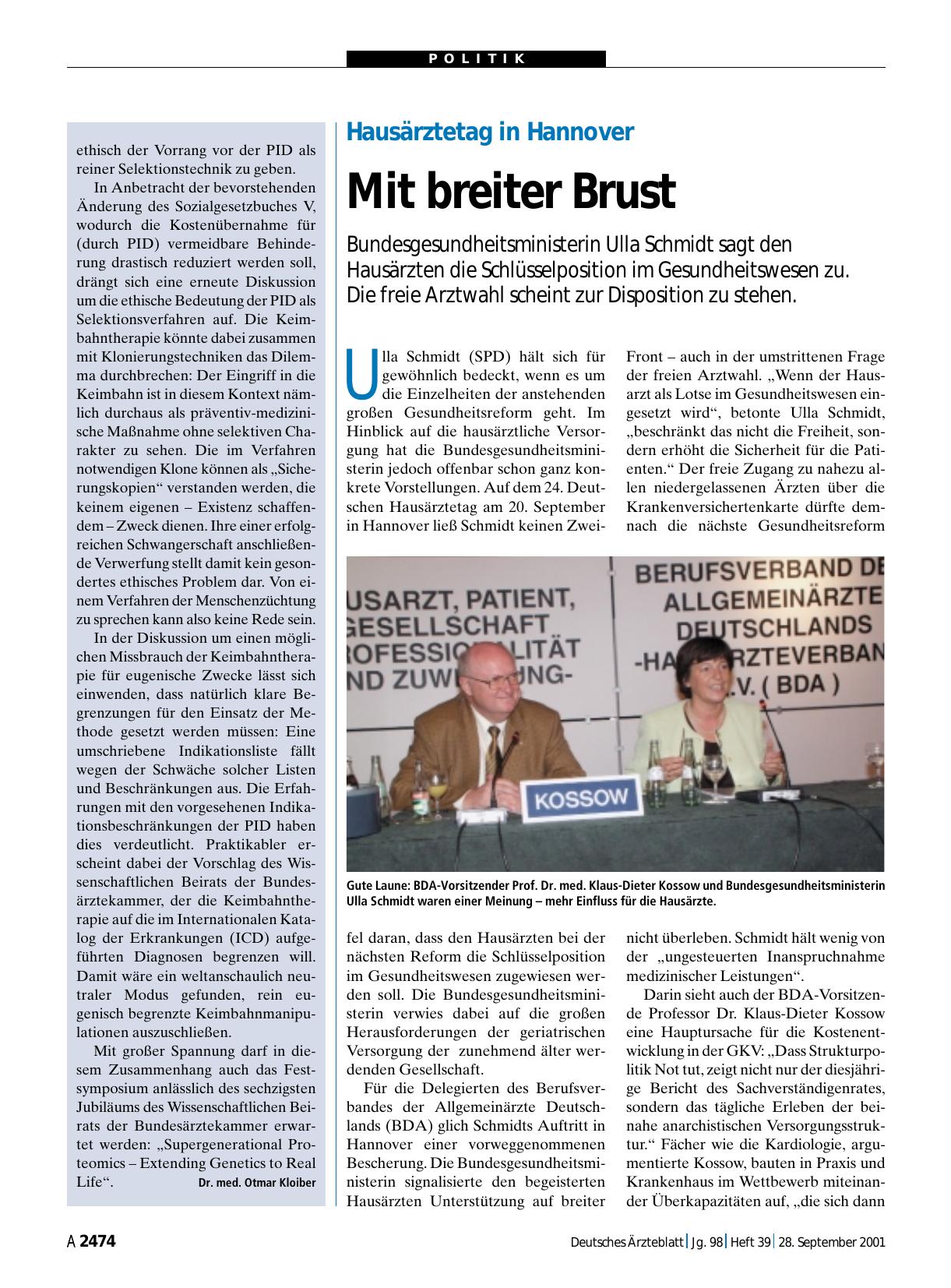 Vorschauseite 1: Hausärztetag in Hannover: Mit breiter Brust