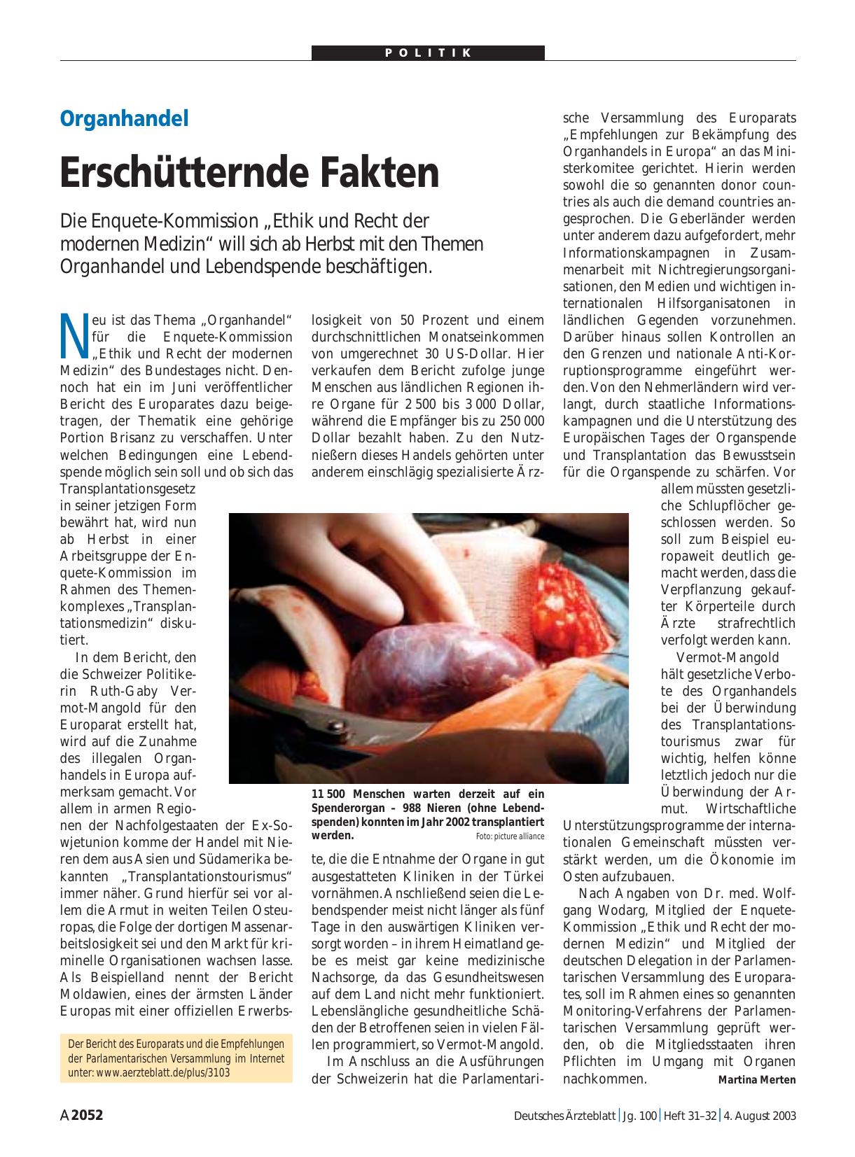 Vorschauseite 1: Organhandel: Erschütternde Fakten
