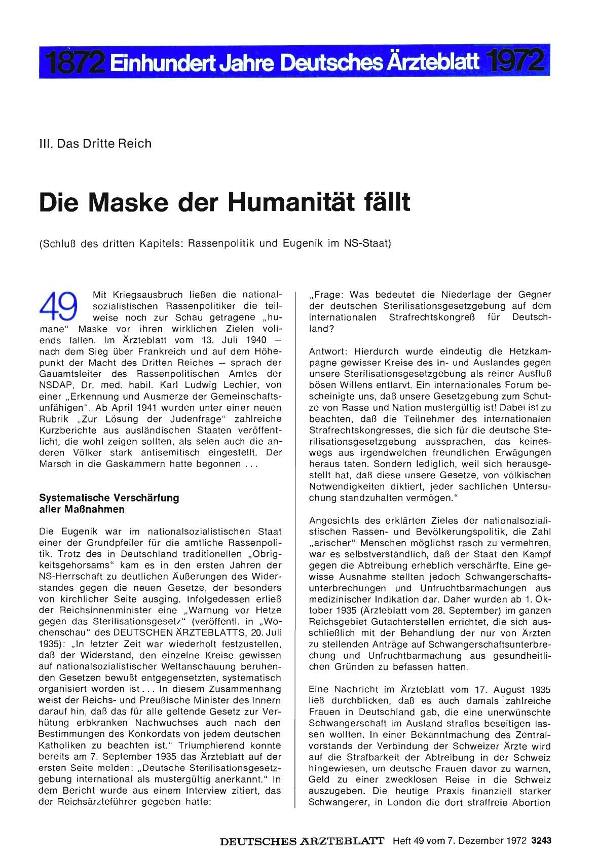 Vorschauseite 1: III. Das Dritte: Reich Die Maske der Humanität fällt