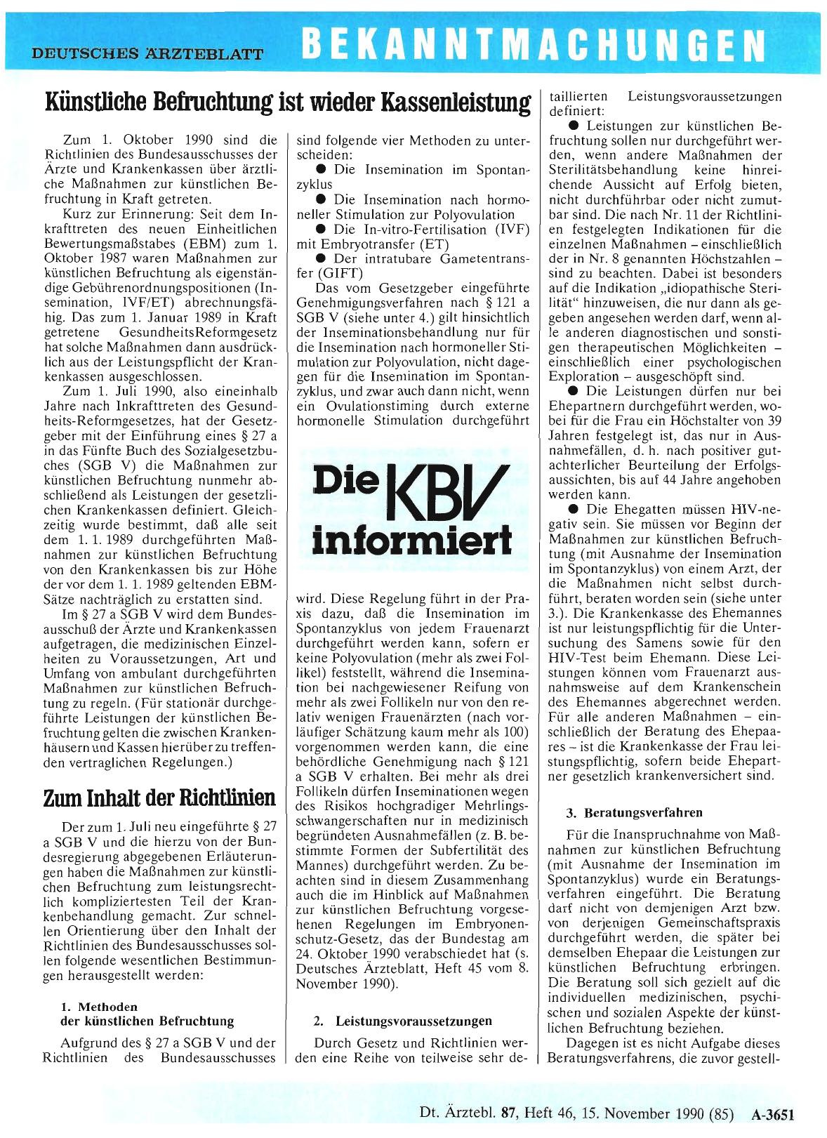 Vorschauseite 1: Künstliche Befruchtung ist wieder Kassenleistung