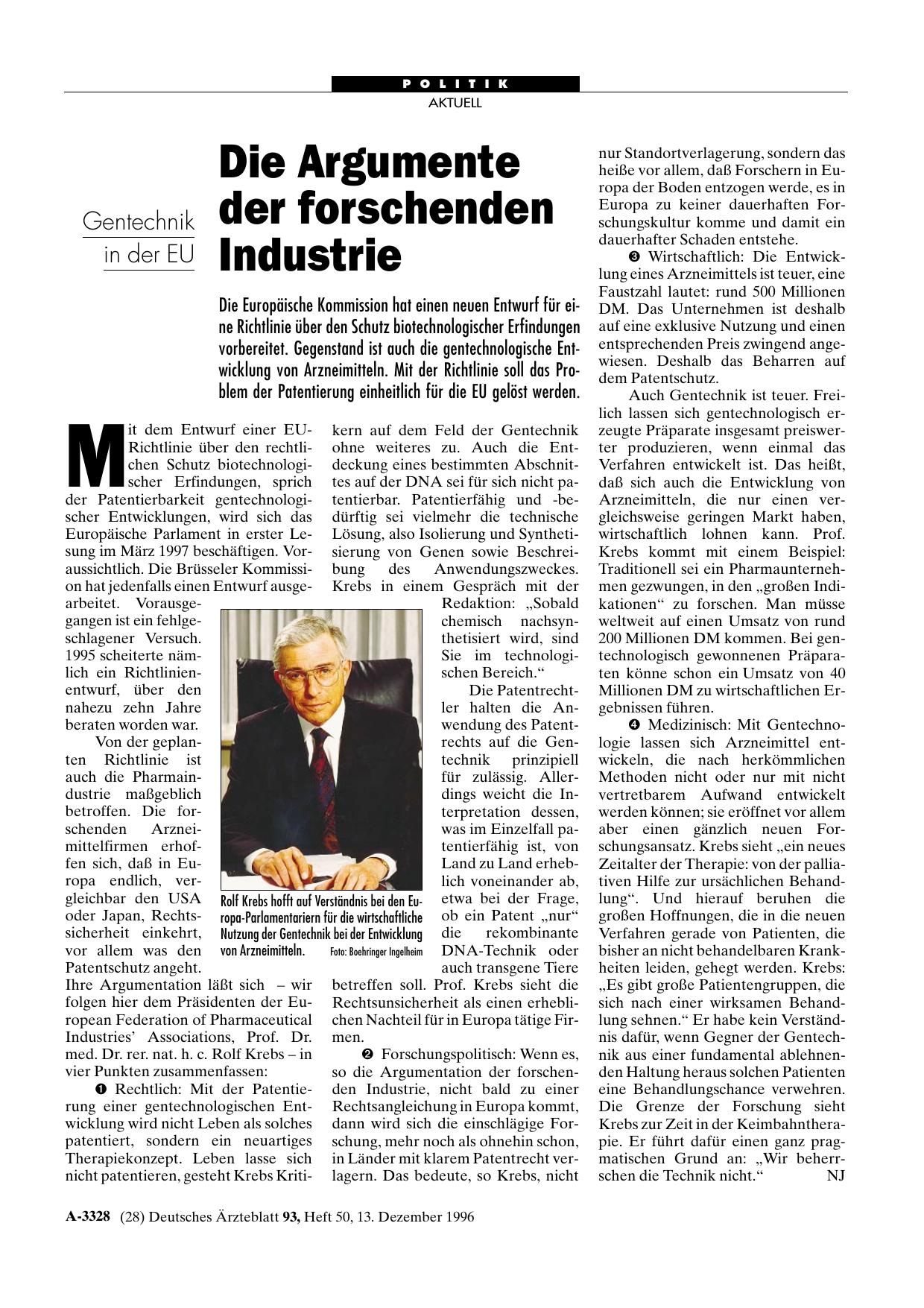 Vorschauseite 1: Gentechnik in der EU: Die Argumente der forschenden Industrie