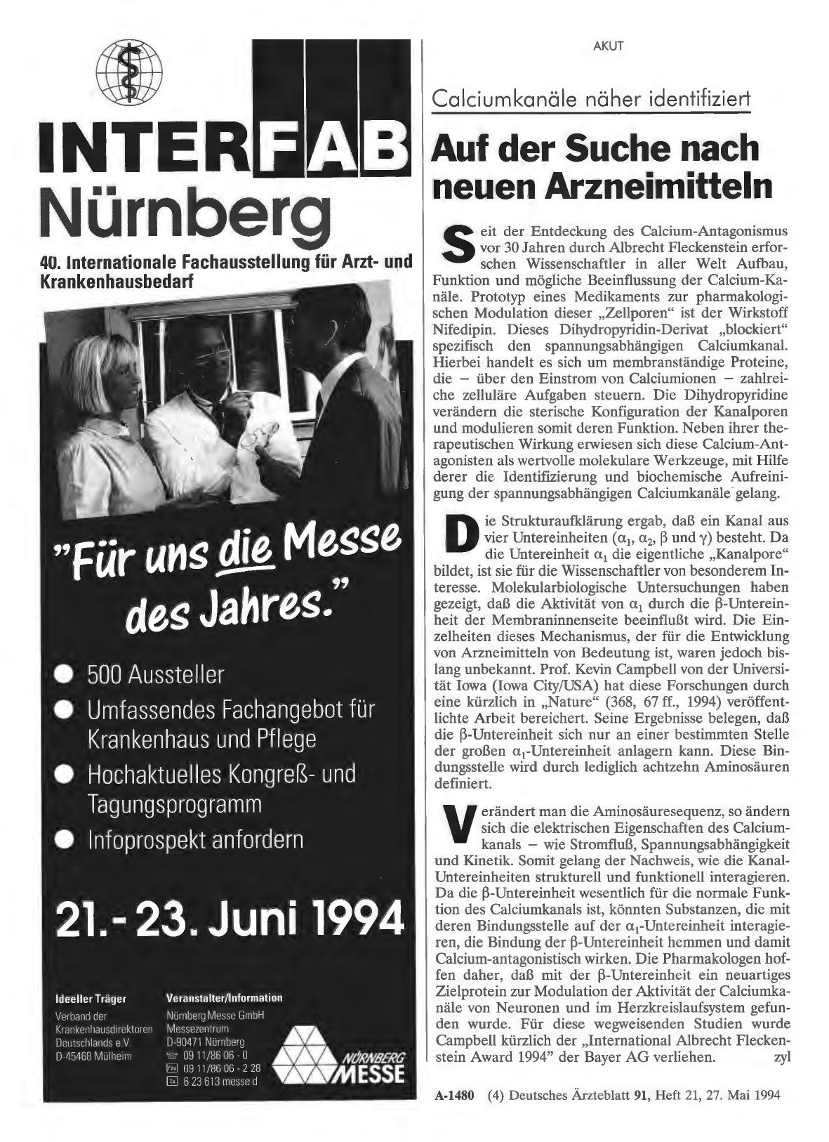 Vorschauseite 1: Calciumkanäle näher identifiziert: Auf der Suche nach neuen Arzneimitteln
