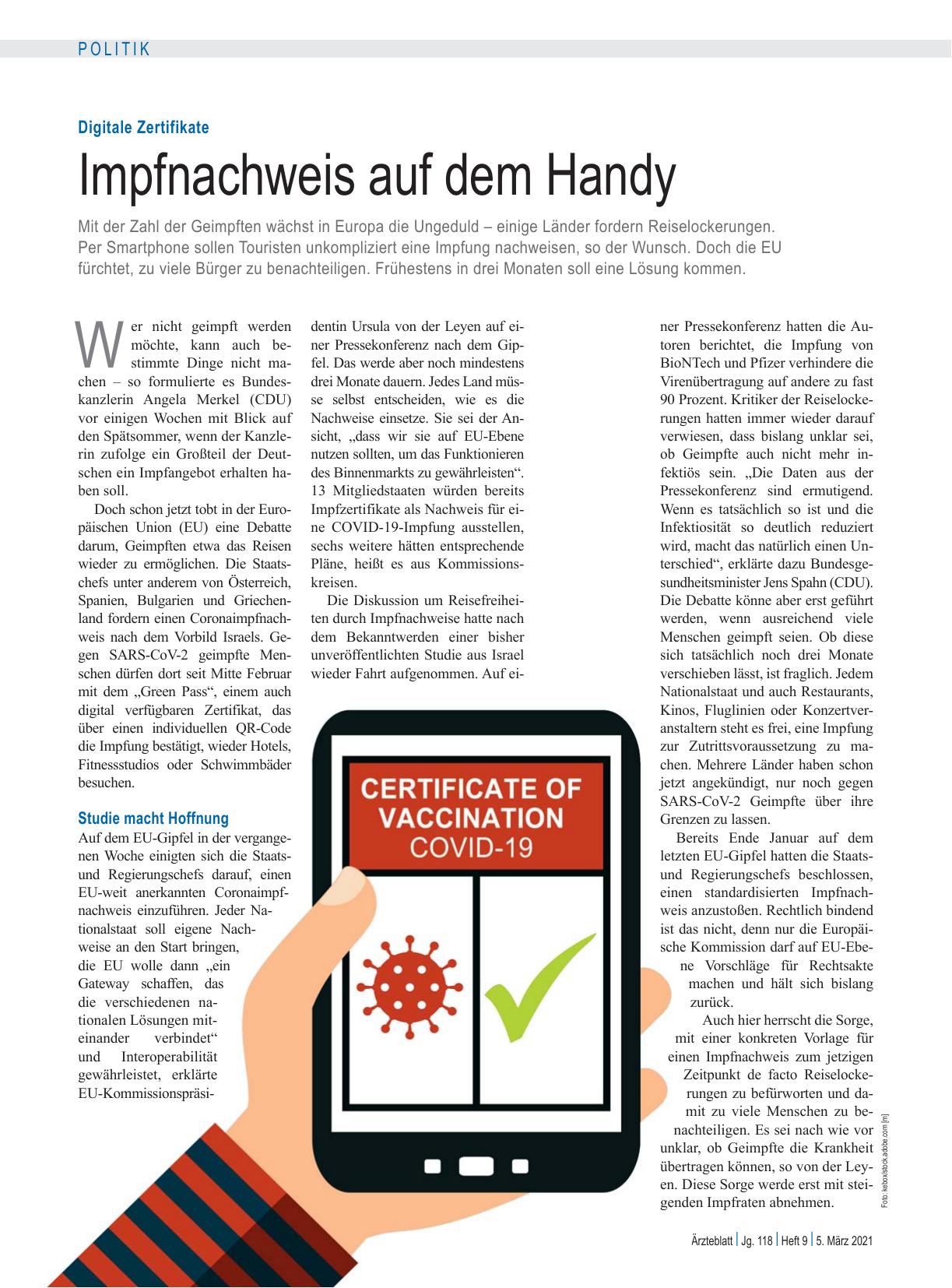 Vorschauseite 1: Digitale Zertifikate: Impfnachweis auf dem Handy