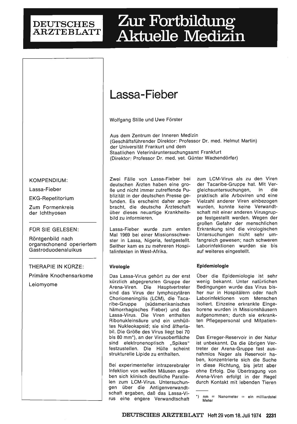 Vorschauseite 1: Lassa-Fieber