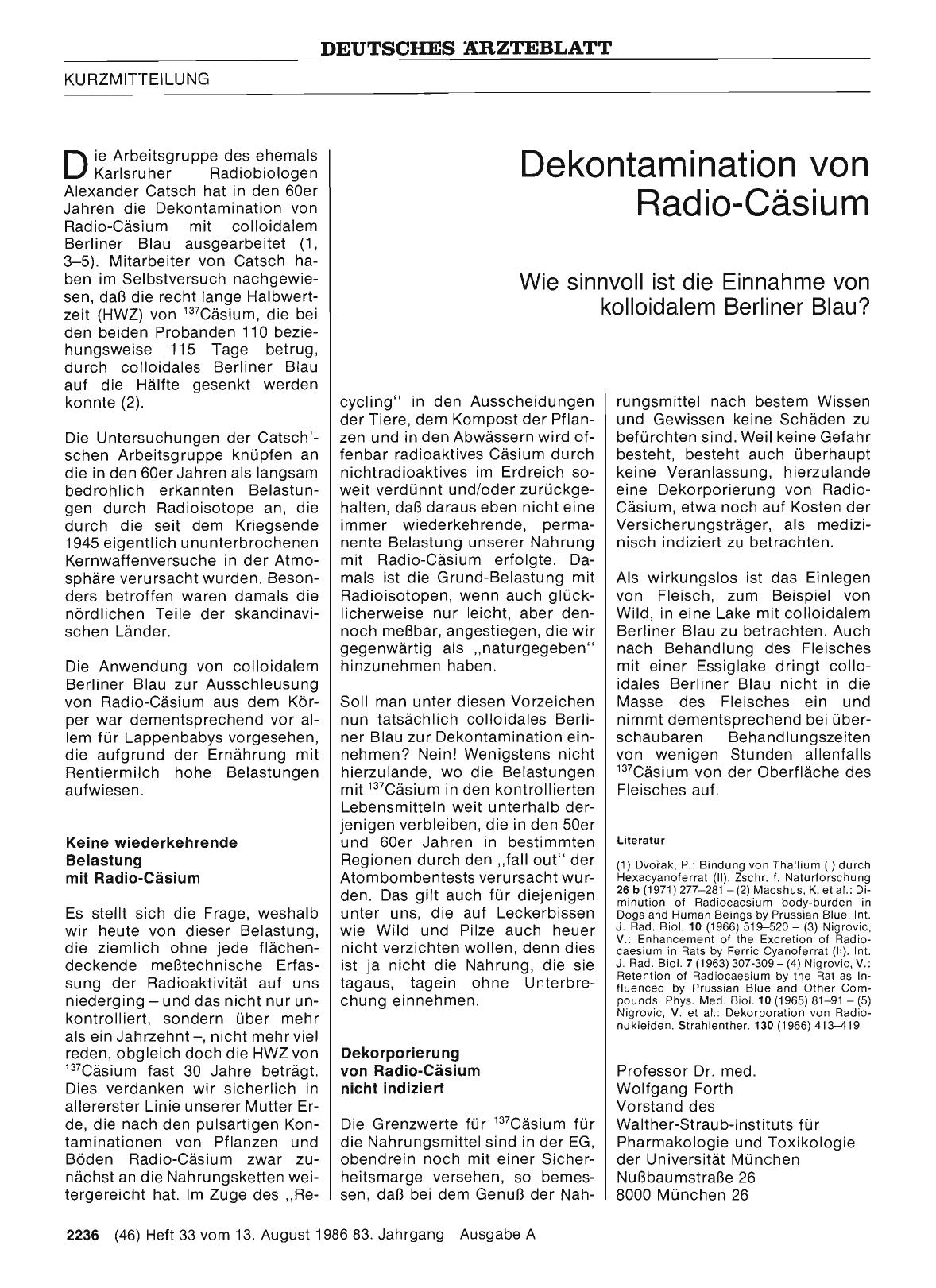 Vorschauseite 1: Dekontamination von Radio-Cäsium