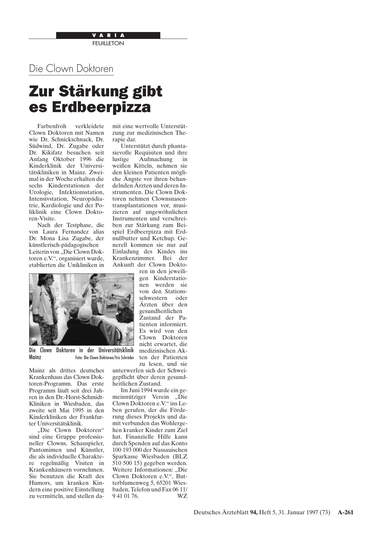 Vorschauseite 1: Die Clown Doktoren: Zur Stärkung gibt es Erdbeerpizza