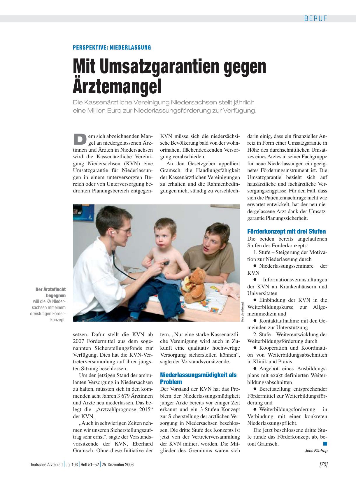 Vorschauseite 1: Perspektive: Niederlassung – Mit Umsatzgarantien gegen Ärztemangel
