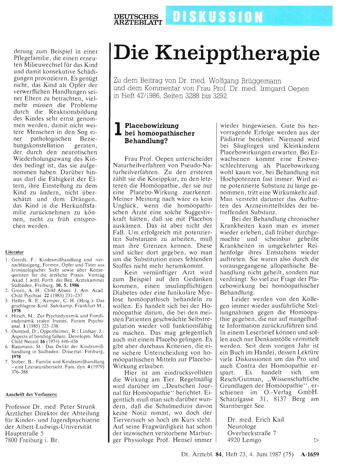 Vorschauseite 1: Die Kneipptherapie: 1 Placebowirkung bei homöopathischer Behandlung?