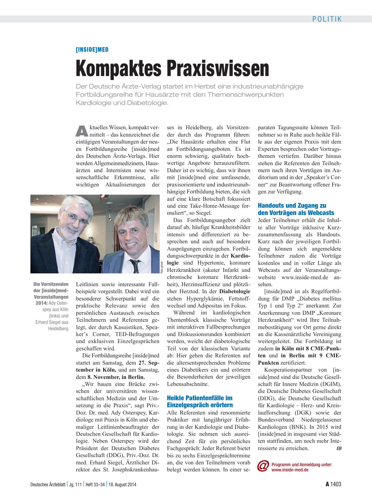 Vorschauseite 1: [inside]med: Kompaktes Praxiswissen
