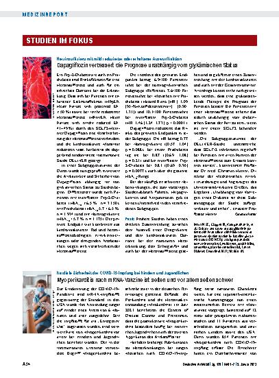 Vorschauseite 1: Herzinsuffizienz mit mild reduzierter oder erhaltener Auswurffraktion: Dapagliflozin verbessert die Prognose unabhängig vom glykämischen Status